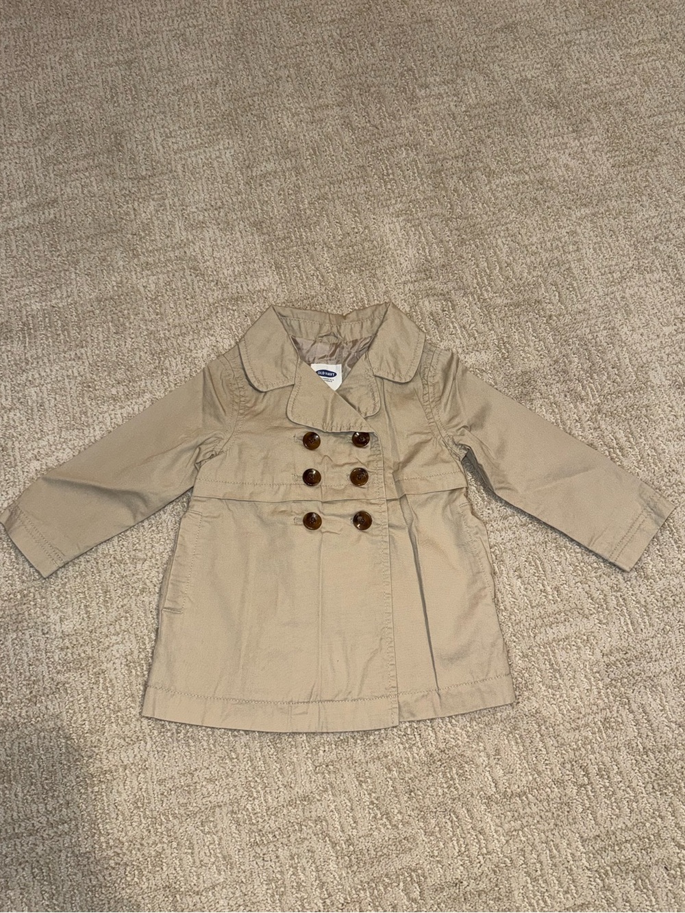 Old Navy Beige Double-Breasted Pea Coat for Kids (2T)
